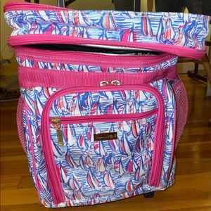 NWT Lilly Pulitzer Red Right Return Roller Cooler w/ Beach Pong Set